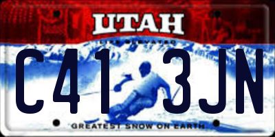 UT license plate C413JN