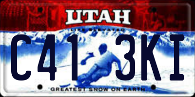 UT license plate C413KI