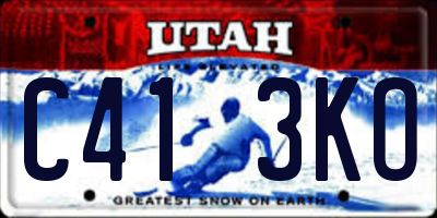 UT license plate C413KO