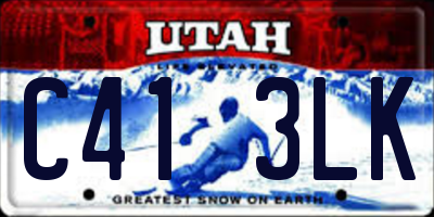 UT license plate C413LK