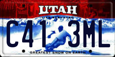 UT license plate C413ML