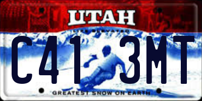 UT license plate C413MT
