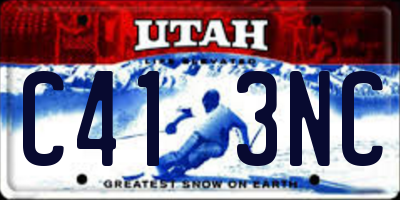 UT license plate C413NC