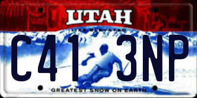 UT license plate C413NP