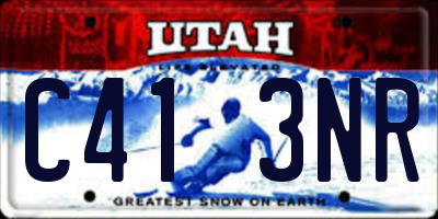 UT license plate C413NR