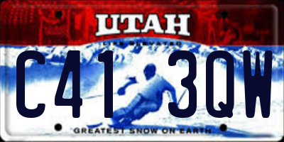 UT license plate C413QW