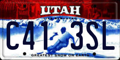 UT license plate C413SL