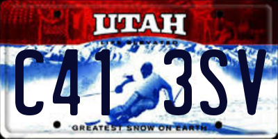 UT license plate C413SV