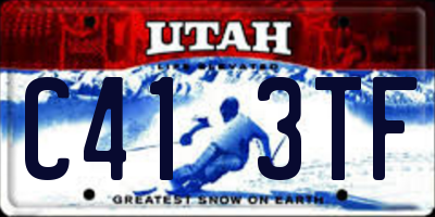 UT license plate C413TF