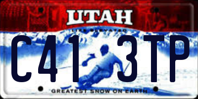 UT license plate C413TP