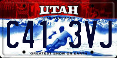 UT license plate C413VJ
