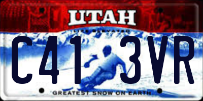 UT license plate C413VR