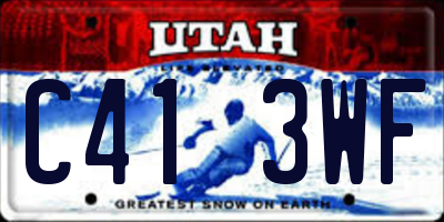 UT license plate C413WF