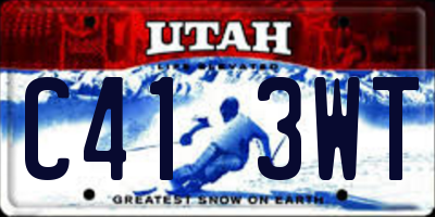 UT license plate C413WT
