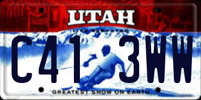UT license plate C413WW