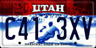 UT license plate C413XV