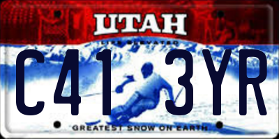 UT license plate C413YR
