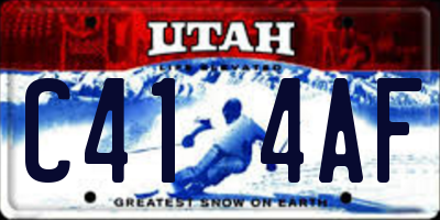 UT license plate C414AF