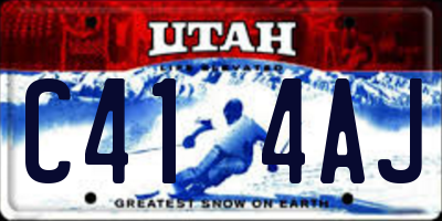 UT license plate C414AJ