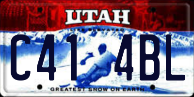UT license plate C414BL