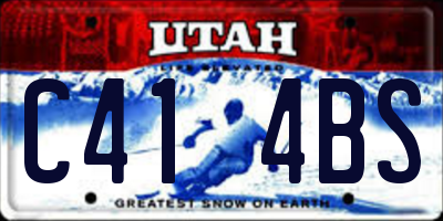 UT license plate C414BS