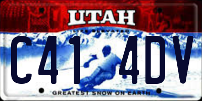 UT license plate C414DV