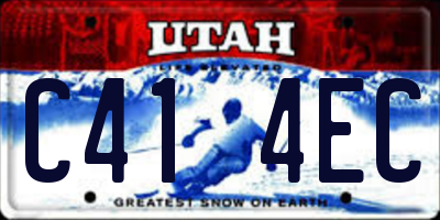 UT license plate C414EC