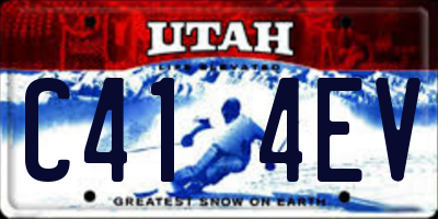 UT license plate C414EV