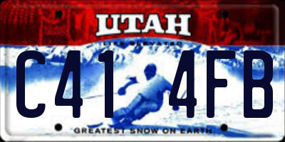 UT license plate C414FB