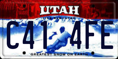 UT license plate C414FE