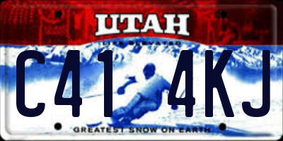 UT license plate C414KJ