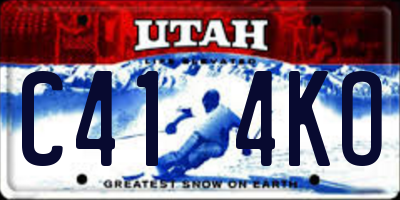 UT license plate C414KO