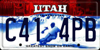 UT license plate C414PB