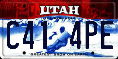 UT license plate C414PE