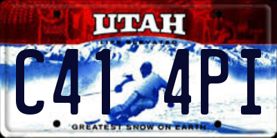 UT license plate C414PI