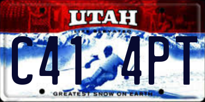 UT license plate C414PT