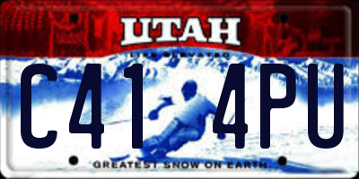 UT license plate C414PU