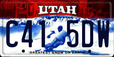 UT license plate C415DW