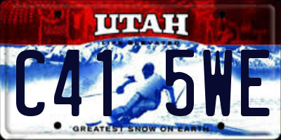 UT license plate C415WE