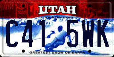 UT license plate C415WK