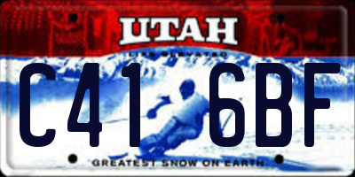 UT license plate C416BF