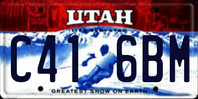 UT license plate C416BM