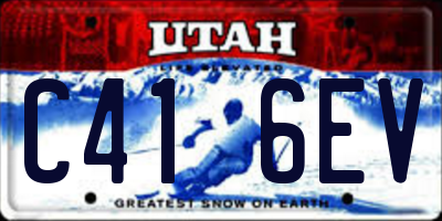 UT license plate C416EV