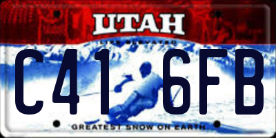 UT license plate C416FB