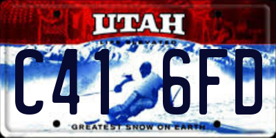 UT license plate C416FD