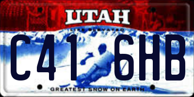 UT license plate C416HB