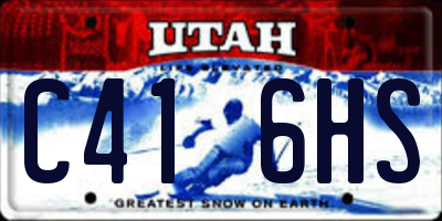 UT license plate C416HS