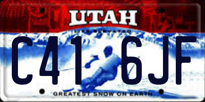 UT license plate C416JF