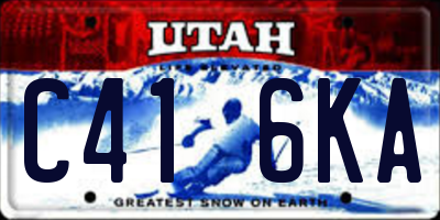 UT license plate C416KA