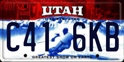 UT license plate C416KB